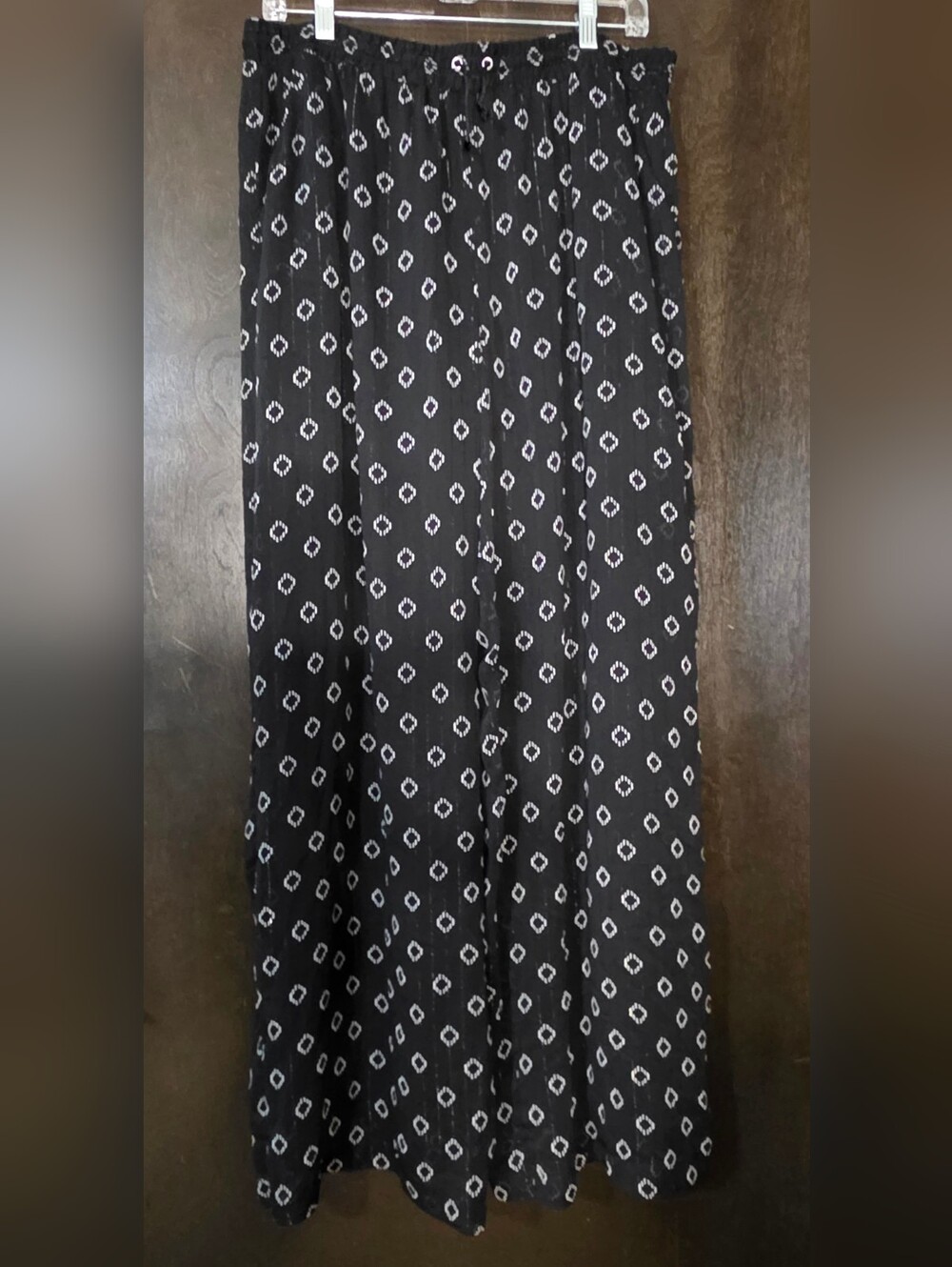💢4For$20 JM Collection Black Wide Leg Sheer Lined Pull-on Dress Pants Size XL